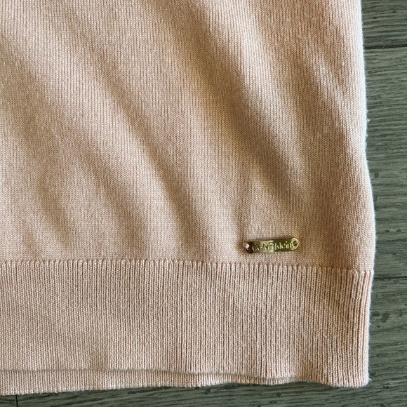 Calvin Klein Women’s Long Sleeve Crewneck Pullover Ruffle Knit Top Pink - Picture 4 of 10